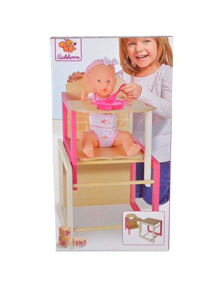 Scaun de masa transformabil pentru papusi Eichhorn Doll's