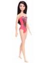 Papusa Barbie Bruneta Cu Costum De Baie Cu Modele