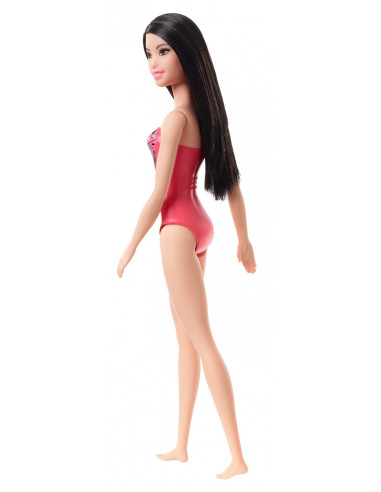 Papusa Barbie Bruneta Cu Costum De Baie Cu Modele