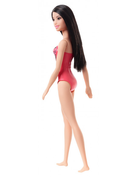 Papusa Barbie Bruneta Cu Costum De Baie Cu Modele