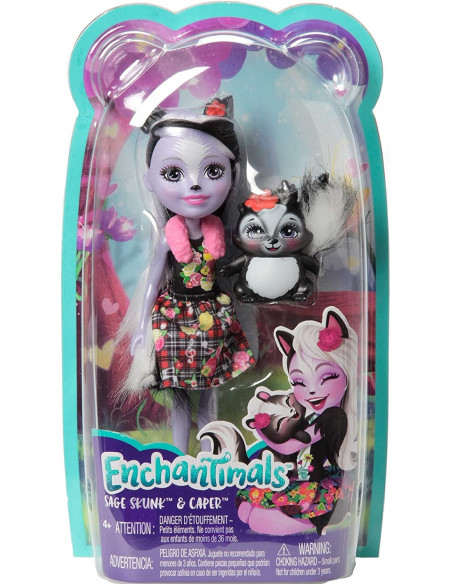 Enchantimals Papusi Cu Animalute Sage Skunk &