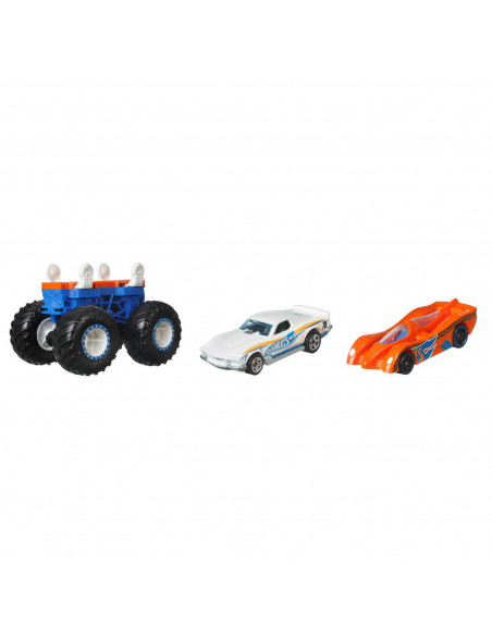 Hot Wheels Monster Truck Cu Masinute Alb Si