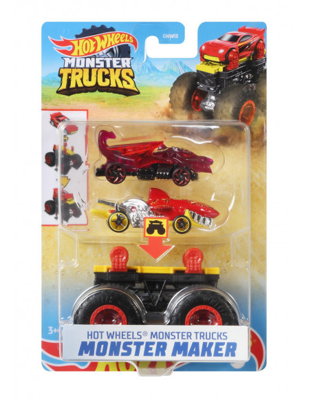 Hot Wheels Monster Truck Cu Masinute Neagru Si