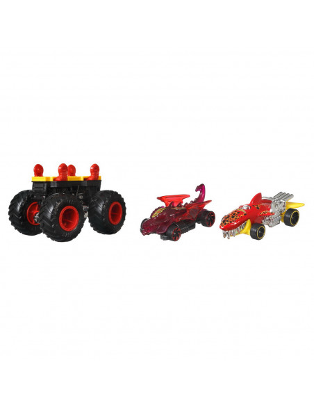 Hot Wheels Monster Truck Cu Masinute Neagru Si