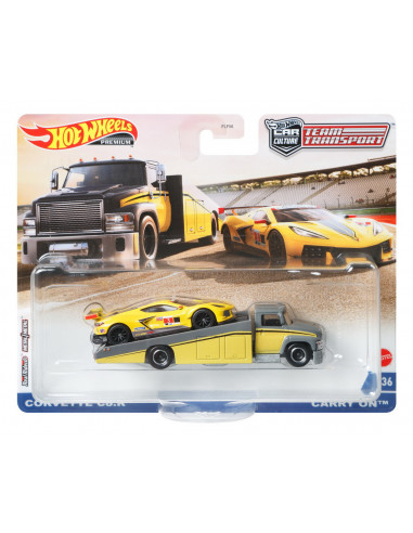 Hot Wheels Transportator Carry On Cu Masinuta Corvette C8.r