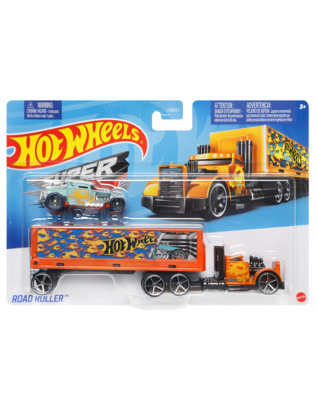 Set Camion Si Masina Sport Hot Wheels Road Roller,MTBDW51_BDW57