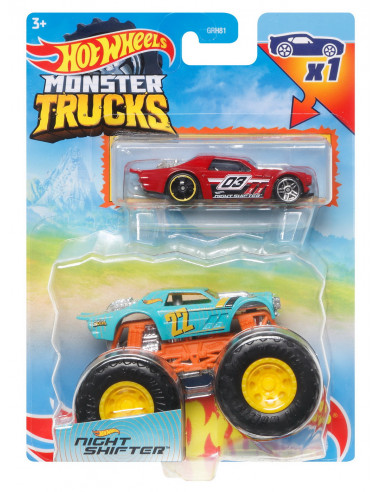 Hot Wheels Monster Truck Si Masinuta Metalica Night