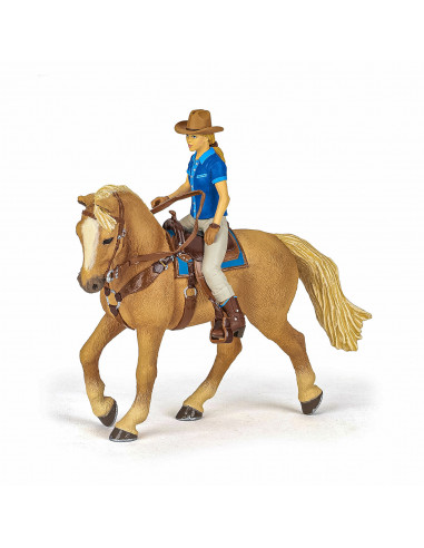 Papo Figurina Set Cowgirl (vacarita) Pe Cal Usa,Papo51566