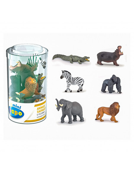 Papo Figurina Set 6 Mini Animale Salbatice,Papo33020