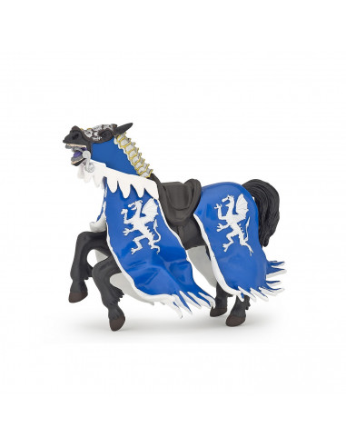 Papo Figurina Calul Regelui Cu Blazon Dragon Albastru,Papo39389