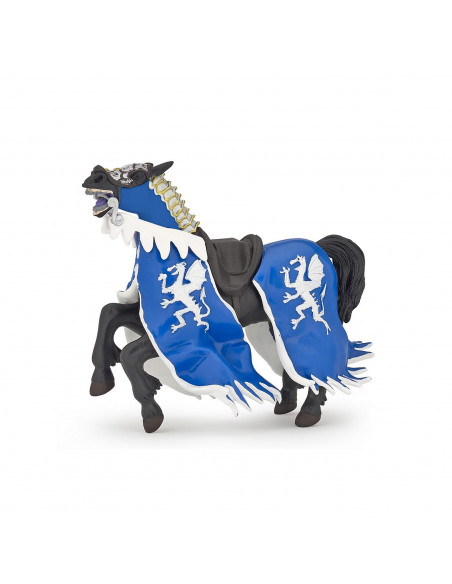 Papo Figurina Calul Regelui Cu Blazon Dragon Albastru,Papo39389
