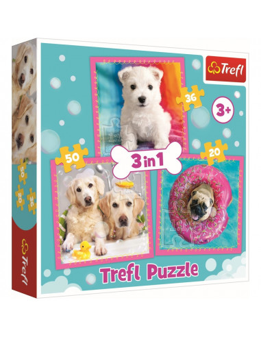 Puzzle Trefl 3in1 Catelusi La Baita,34845