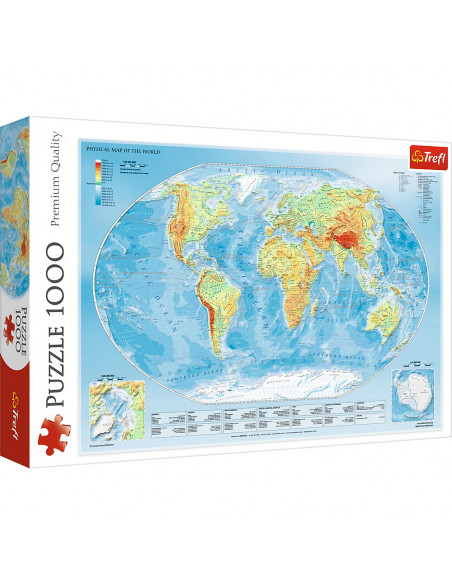 Puzzle Trefl 1000 Harta Fizica A Lumii,10463