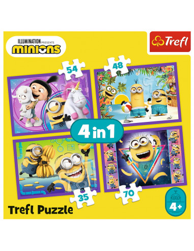 Puzzle Trefl 4in1 In Lumea Minionilor,34345