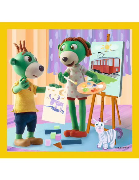 Puzzle Trefl 3in1 Distractie In Familia Trefiliki,34850