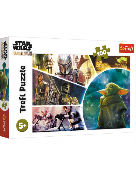Puzzle Trefl 100 Starwars Baby Yoda Madalorianul,16413