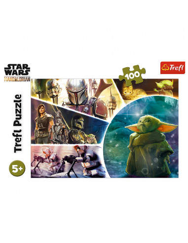 Puzzle Trefl 100 Starwars Baby Yoda Madalorianul,16413