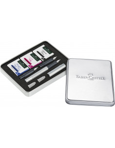 FC201629,Set stilou caligrafic grip 2011 FABER-CASTELL, Argintiu 2