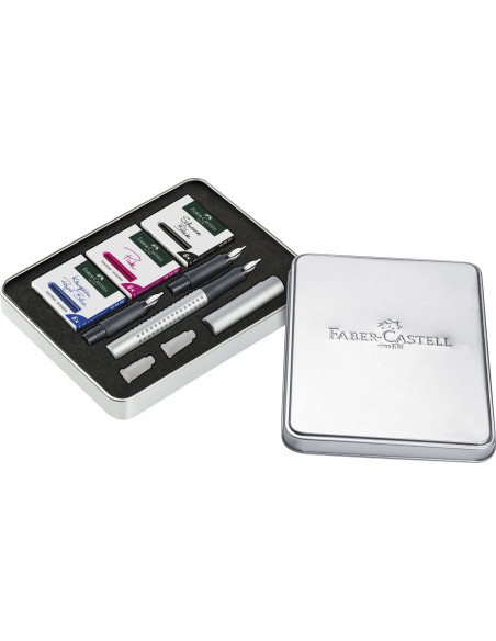 FC201629,Set stilou caligrafic grip 2011 FABER-CASTELL, Argintiu FC201629,Set stilou caligrafic grip 2011 FABER-CASTELL, Argintiu