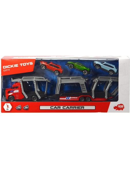 Set Trailer 28cm Cu 3 Masinute Metalice - Rosu,203745008_ROSU