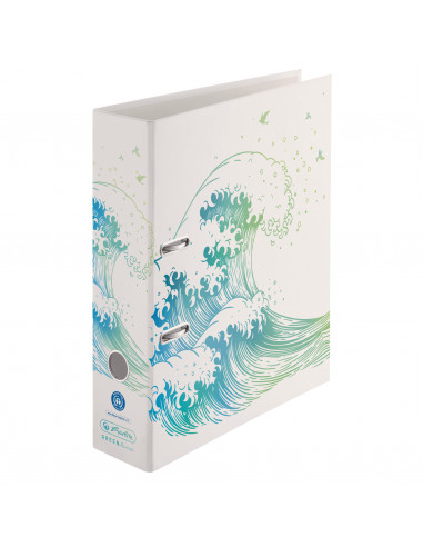 50033393,Biblioraft max.file a4 8cm carton motiv wave greenline
