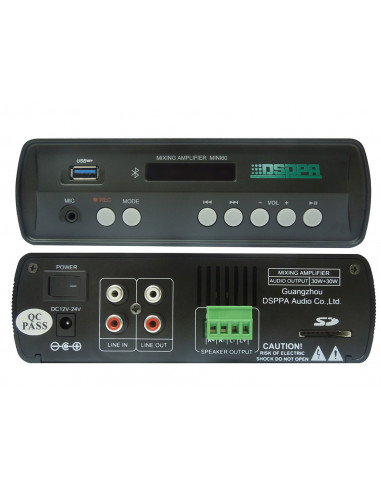 Amplificator cu mixer stereo 2x30W cu Bluetooth /USB/ SD, clasa