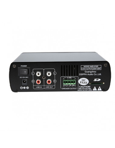 Amplificator cu mixer stereo 2x30W cu Bluetooth /USB/ SD, clasa