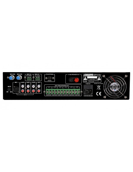Amplificator 120W cu mixer DSPPA MP310UB, 6 zone, USB/SD/Tuner
