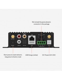 Streamer audio cu amplificare 2x50W BlackStream SA100, LAN 2