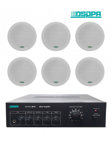 Pachet Sonorizare ambiental 35W pe 100V, DSPPA MP35 + 6x boxe