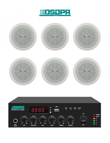 Pachet Sonorizare 60W cu amplificator 60W DSPPA MP60UB si boxe