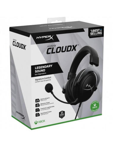 4P5H8AA,Casti Gaming HyperX CloudX Xbox, cu fir, silver