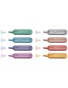 FC154625,Textmarker metalizat Faber-Castell, 8buc/Set 2