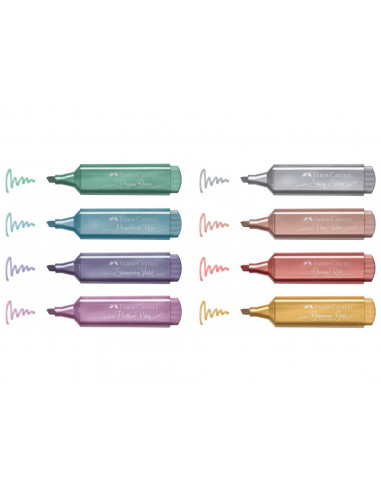 FC154625,Textmarker metalizat Faber-Castell, 8buc/Set