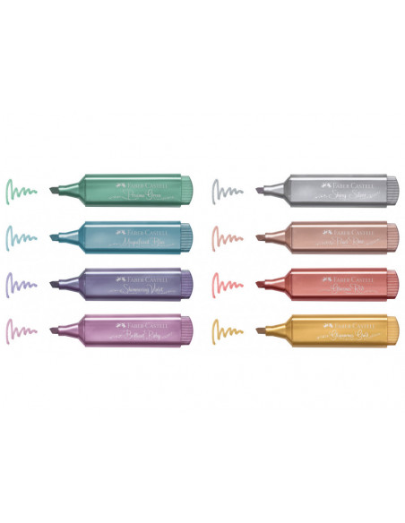 FC154625,Textmarker metalizat Faber-Castell, 8buc/Set
