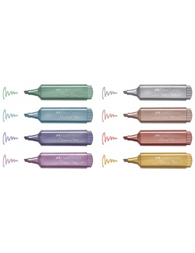 FC154625,Textmarker metalizat Faber-Castell, 8buc/Set