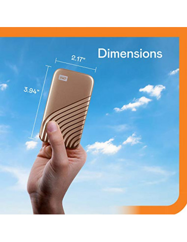 SSD extern WD My Passport, 2TB, 2.5", Gold, USB