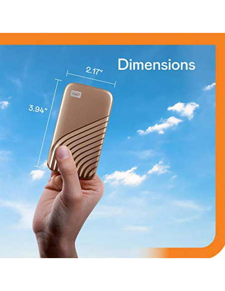 SSD extern WD My Passport, 2TB, 2.5", Gold, USB