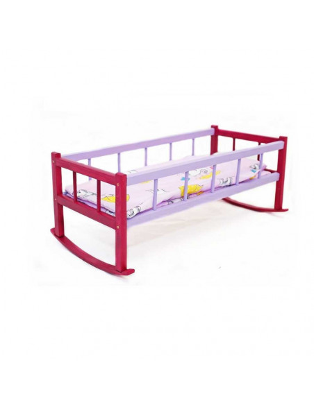 Patut balansoar pentru papusi, colorat, din lemn -