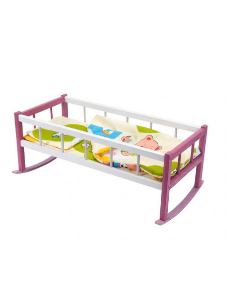 Patut balansoar pentru papusi, colorat, din lemn -