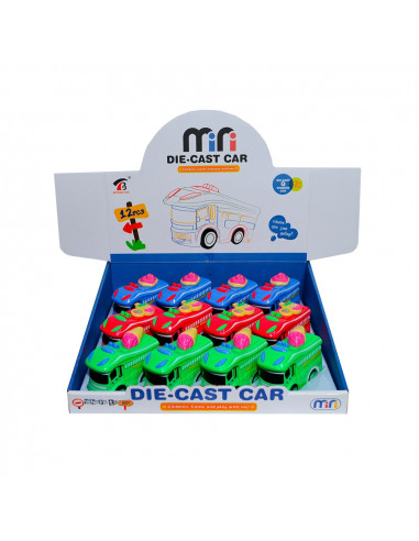Microbuz din metal, 12 buc/set,ROB-633-B