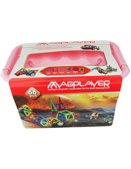 Joc de constructie magnetic - 66 piese,MPT-66