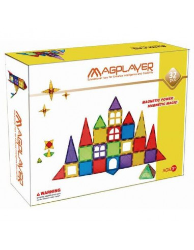 Set de constructie magnetic - 32 piese,MPL-32