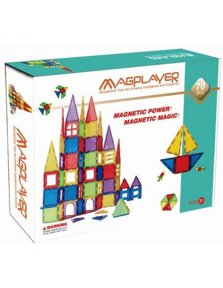 Set de constructie magnetic - 70 piese,MPL-70