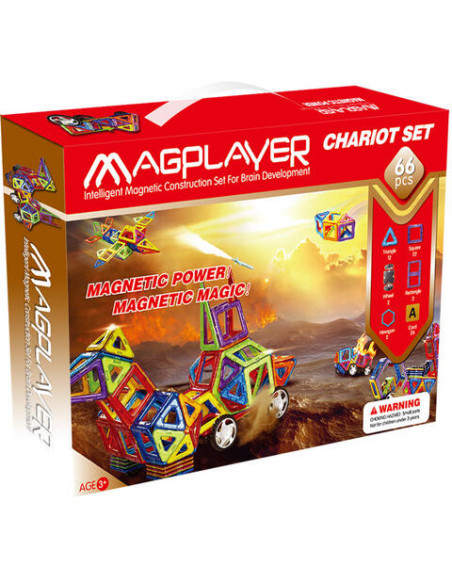 Set de constructie magnetic - 66 piese,MPA-66 Set de constructie magnetic - 66 piese,MPA-66