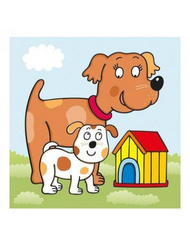 Baby puzzle - Animalute jucause (3-5 piese),325128