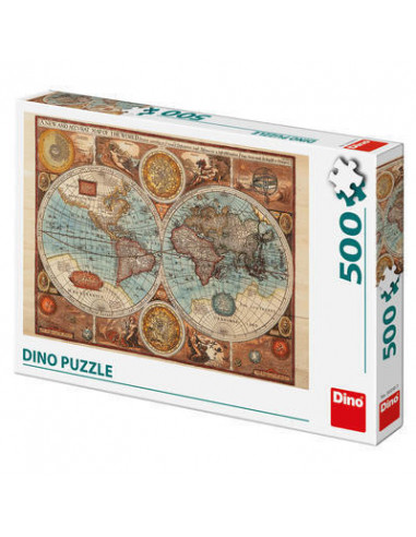Puzzle - Harta lumii din 1626 (500 piese),502307