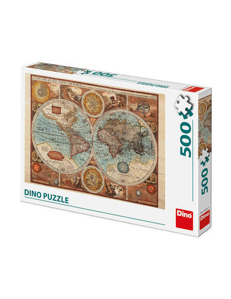 Puzzle - Harta lumii din 1626 (500 piese),502307