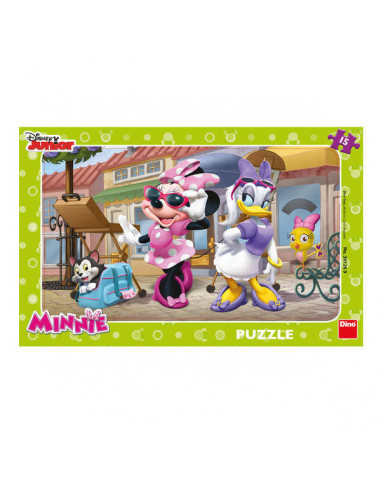 Puzzle - Minnie si Daisy la plimbare (15 piese),301269