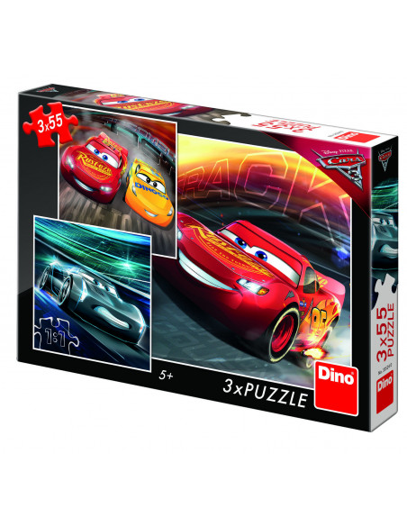 Puzzle 3 in 1 - Cars 3: Cursa cea mare (55 piese),335240